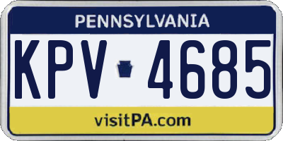 PA license plate KPV4685