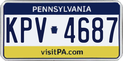 PA license plate KPV4687