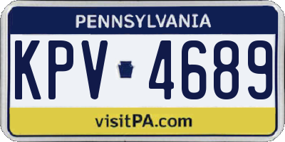 PA license plate KPV4689