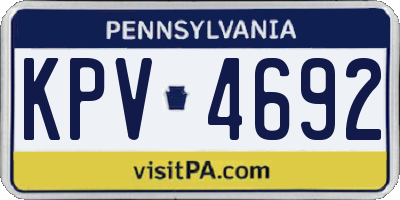 PA license plate KPV4692