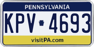 PA license plate KPV4693