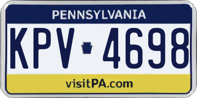 PA license plate KPV4698