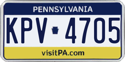 PA license plate KPV4705