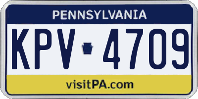 PA license plate KPV4709