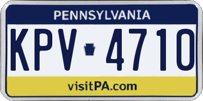 PA license plate KPV4710