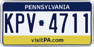 PA license plate KPV4711