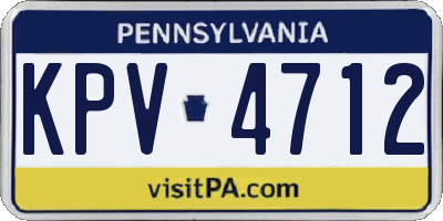 PA license plate KPV4712