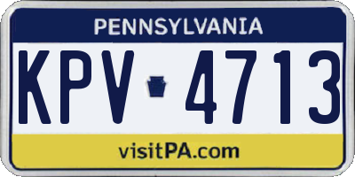 PA license plate KPV4713