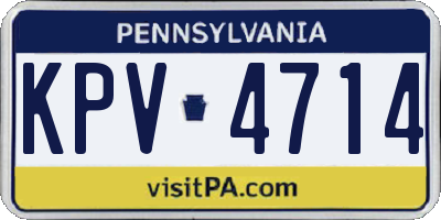PA license plate KPV4714