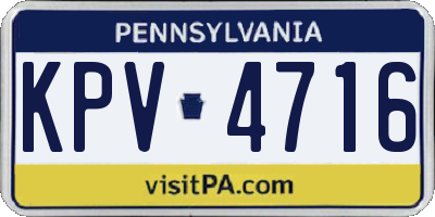PA license plate KPV4716