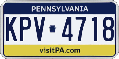 PA license plate KPV4718