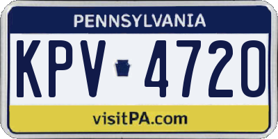 PA license plate KPV4720