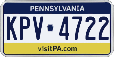 PA license plate KPV4722