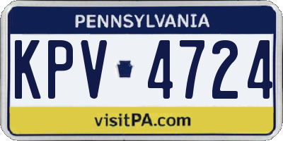 PA license plate KPV4724