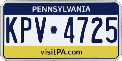 PA license plate KPV4725