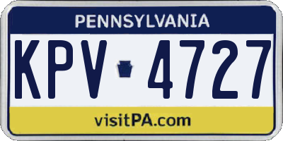 PA license plate KPV4727