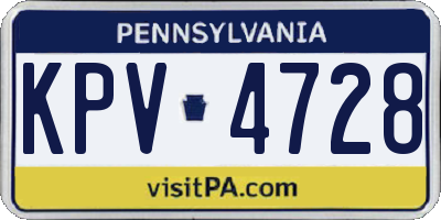 PA license plate KPV4728