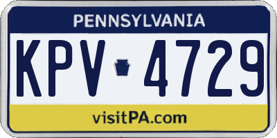 PA license plate KPV4729