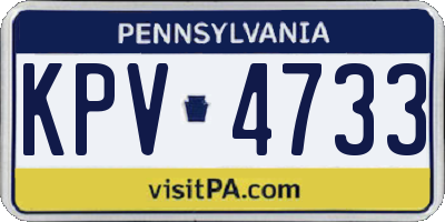 PA license plate KPV4733