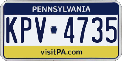 PA license plate KPV4735