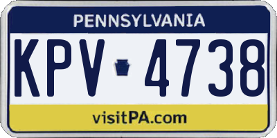 PA license plate KPV4738