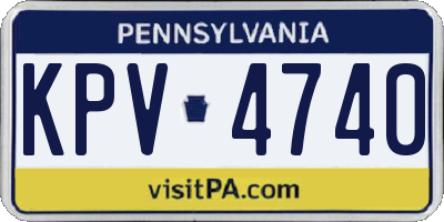 PA license plate KPV4740