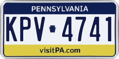 PA license plate KPV4741