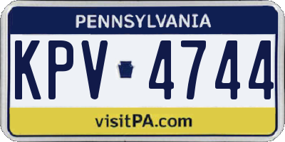 PA license plate KPV4744