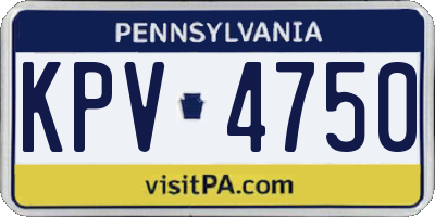 PA license plate KPV4750