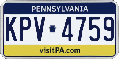 PA license plate KPV4759