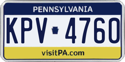 PA license plate KPV4760