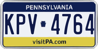 PA license plate KPV4764