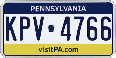 PA license plate KPV4766