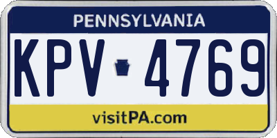 PA license plate KPV4769