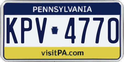 PA license plate KPV4770