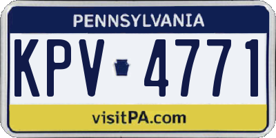 PA license plate KPV4771