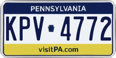 PA license plate KPV4772