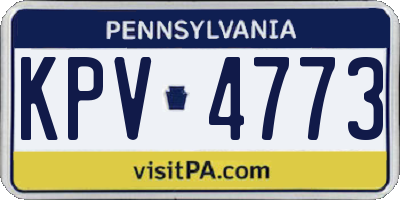PA license plate KPV4773