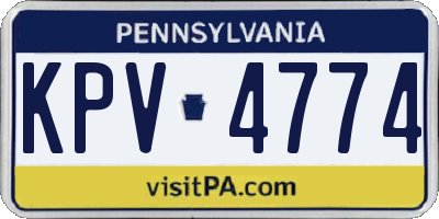 PA license plate KPV4774