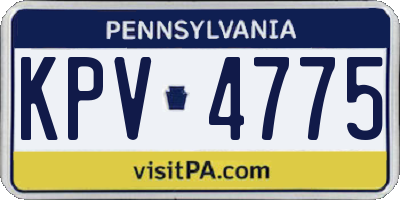 PA license plate KPV4775