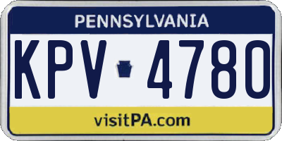 PA license plate KPV4780