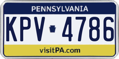 PA license plate KPV4786