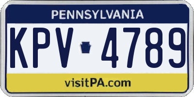 PA license plate KPV4789