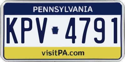 PA license plate KPV4791