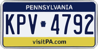 PA license plate KPV4792
