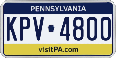PA license plate KPV4800