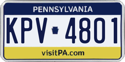 PA license plate KPV4801