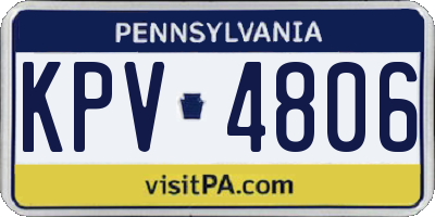 PA license plate KPV4806