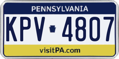 PA license plate KPV4807