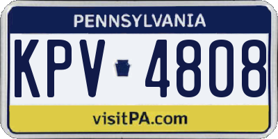 PA license plate KPV4808